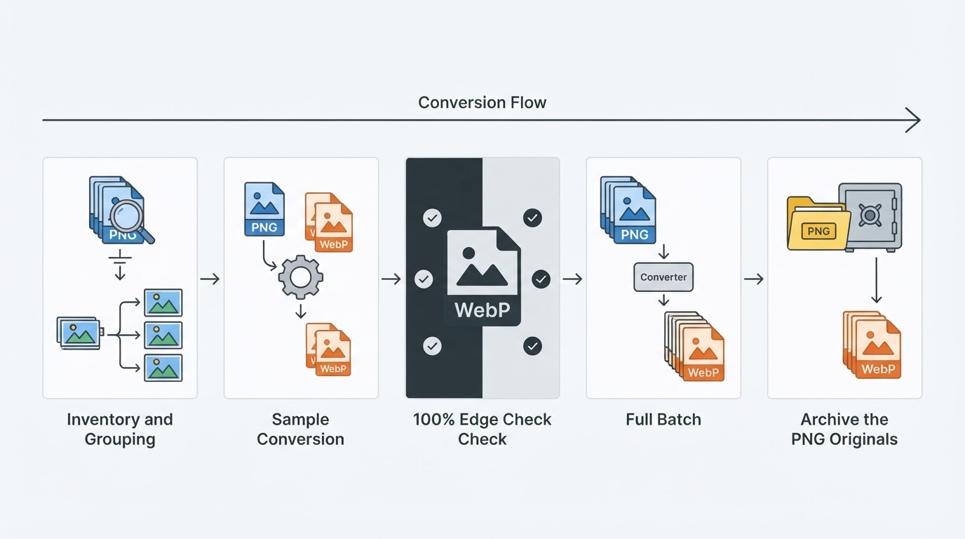 Workflow diagram for png to webp.
